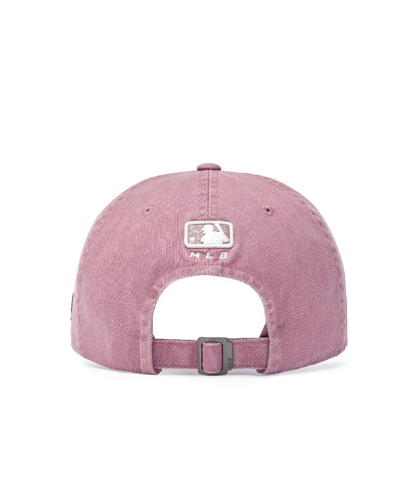 Emelbi Vintage Damaged Curve Logo Unstructured Ball Cap La (Pink)