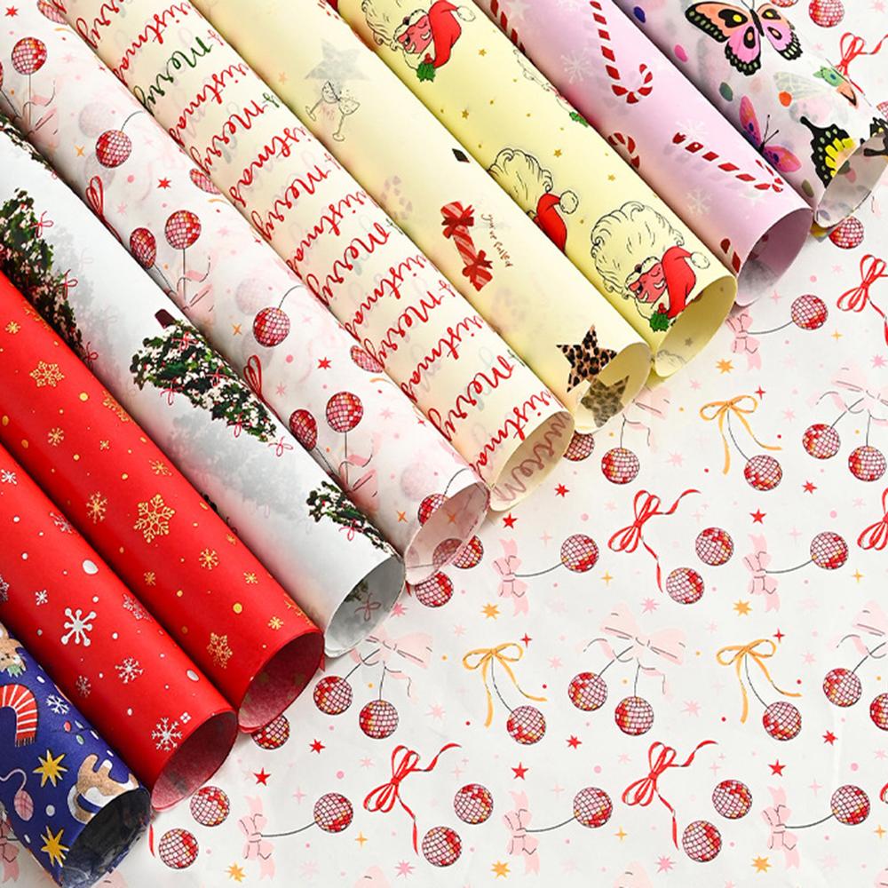 Christmas Tissue Paper Colorful Gift Wrapping Paper Christmas Tree Bowknot Print Paper Decorative For Party Decoration Wrapping