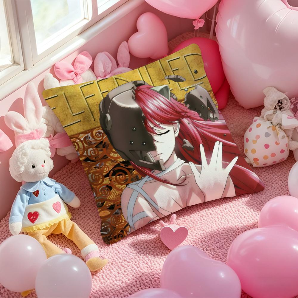 Anime E-Elfen L-Lied Cushion Cover Pattern Printed Pillowcase for Living Room Sofa Cushion Cover & Bedroom Decor