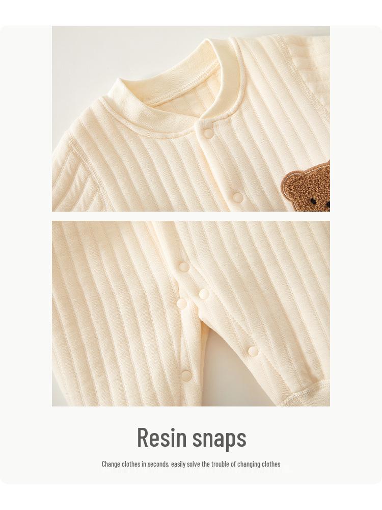 Infant Cotton Long-Sleeved Romper: Warm, Soft, Boneless Suit for Spring, Autumn, and Winter