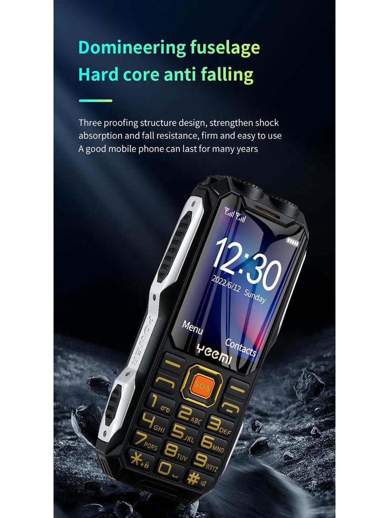 YEEMI Q8 Rugged Senior Mobile Phone: Quad-band, Loud, Super Long Standby, Supports Multiple Languages.