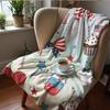 Patchwork Curved Shape Cartoon Anime Print Flannel Blanket Soft Warm Throw for Kids Bedroom Sofa Christmas Office Car