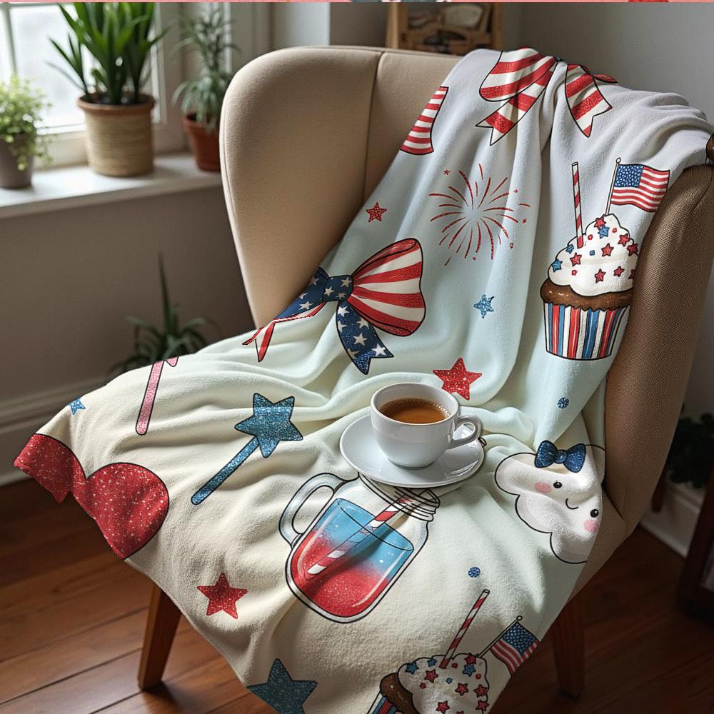 Patchwork Curved Shape Cartoon Anime Print Flannel Blanket Soft Warm Throw for Kids Bedroom Sofa Christmas Office Car