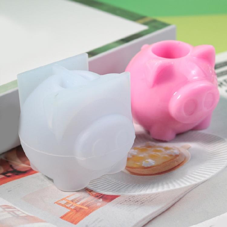 Pig Candle Base Gypsum Mould Candle Holder Mold Animal Shape Desktop Ornament Making Mould Practical Jewelry Tool