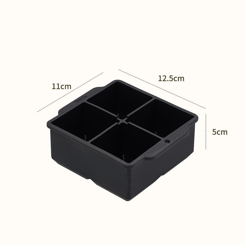 

Большие силиконовые формы для льда, 2-дюймовые большие лотки для кубиков льда со съемной крышкой, не содержат бисфенол-А, легко снимаются и складываются, гибкий лоток для кубиков льда 3 чёрный