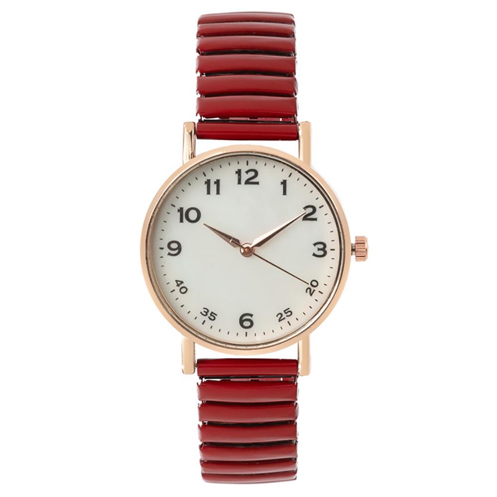 Simple Digital White Face Ladies Quartz Watch Casual Stainless Steel Stretch Strap Fashion Women Dress Clock Watches