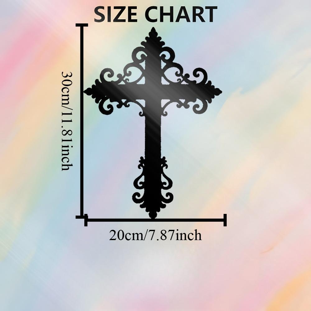 Modern Abstract Cross Metal Wall Art Sculpture Durable Home Office Decor Gift