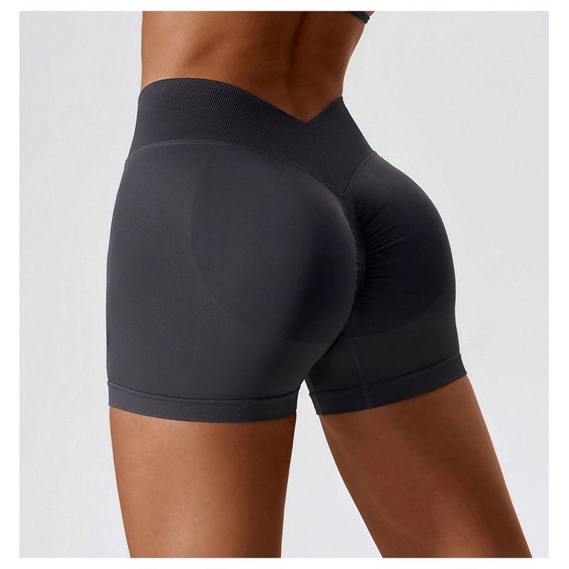 

Guangzhou Zechuang Clothing Co., Ltd. Fashion Seam High Waist Yoga Shorts Belly Contracting Hip Raise Fitness Pants Outwear Running Dark gray-shorts S