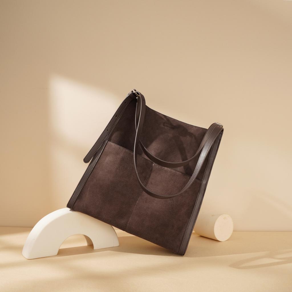 Tote women's trendy retro large-capacity matte splicing versatile commuter shoulder women's bag