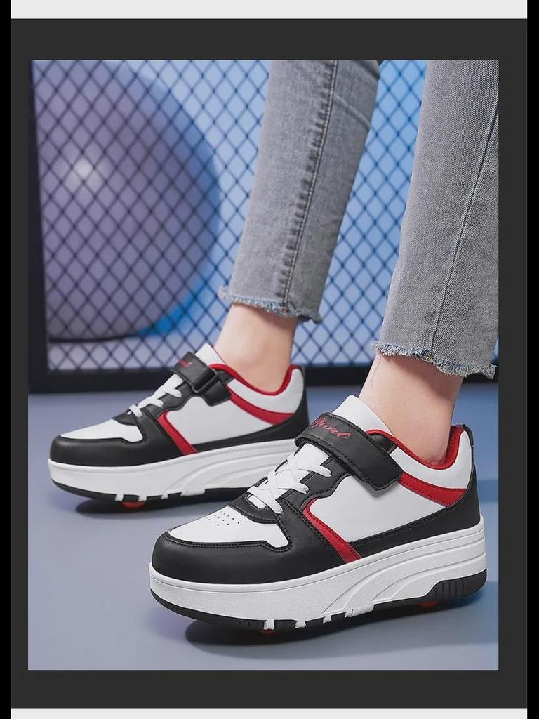 Barne konvertible løpe- og rulleskøyter med avtakbare hjul