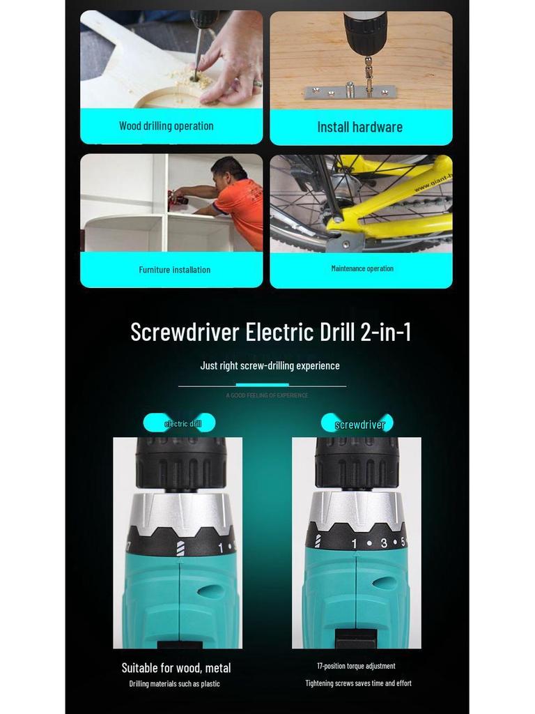 Genuine Dayi 12V/16V/20V Handheld Electric Drill & Screwdriver with Lithium Battery