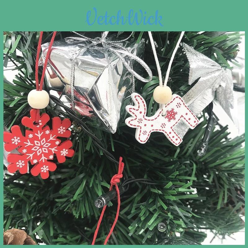 Charming 10pcs Wooden Christmas Tree Ornaments For Festive Home Decor