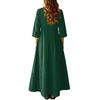 Women's Retro Ethnic Style Ribbon Embroidered Sleeveless Linen V-neck Maxi Dress