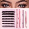 DIY Self-grafting Eyelash Tweezers Set Hot Melt Segmented Three-piece Set Single Cluster 100P Lashes