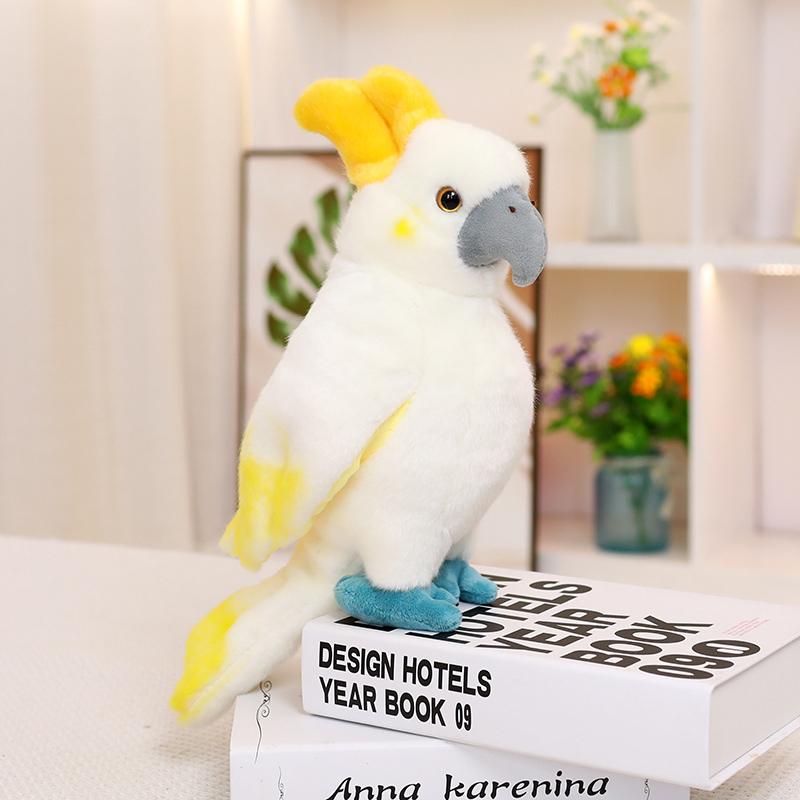 25cm Like Real Parrot Toucan Bird Plush Toy Stuffed Red Green White Black Animal Plushie Home Decor Birthday Gift