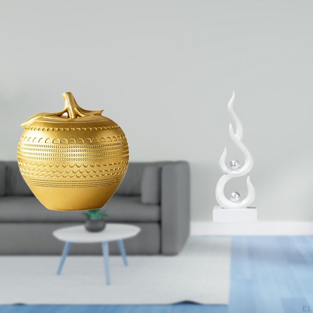 Modern Resin Fruit Flame Figurine Sculpture Art for Tabletop Bookshelf Dining Room Bedroom Office