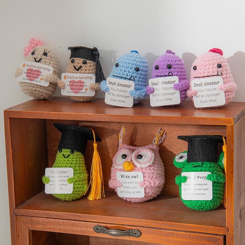 Crochet Energy Potato Crochet Doll Fruits Animals Handmade Knitting Dolls Cute Dr. Doll Room Motivational Decor Graduation Gift