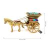 Gemstone Work Brass Horse Cart Replica Decor Showpiece, Standard, Multicolored, Pack of 1