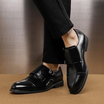 Mode Neue Klassische Designer Business Kleid Party Schuhe Männer Leder Doppel Schnallen Drucke Dicken Sohlen Oxford Business Männer Loafer Schuhe
