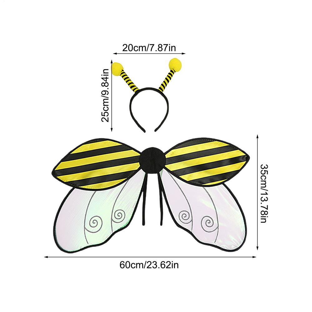 Halloween Costumes for Women Girls Cute Bee/Ladybug Wings with Headband Set Party Favors