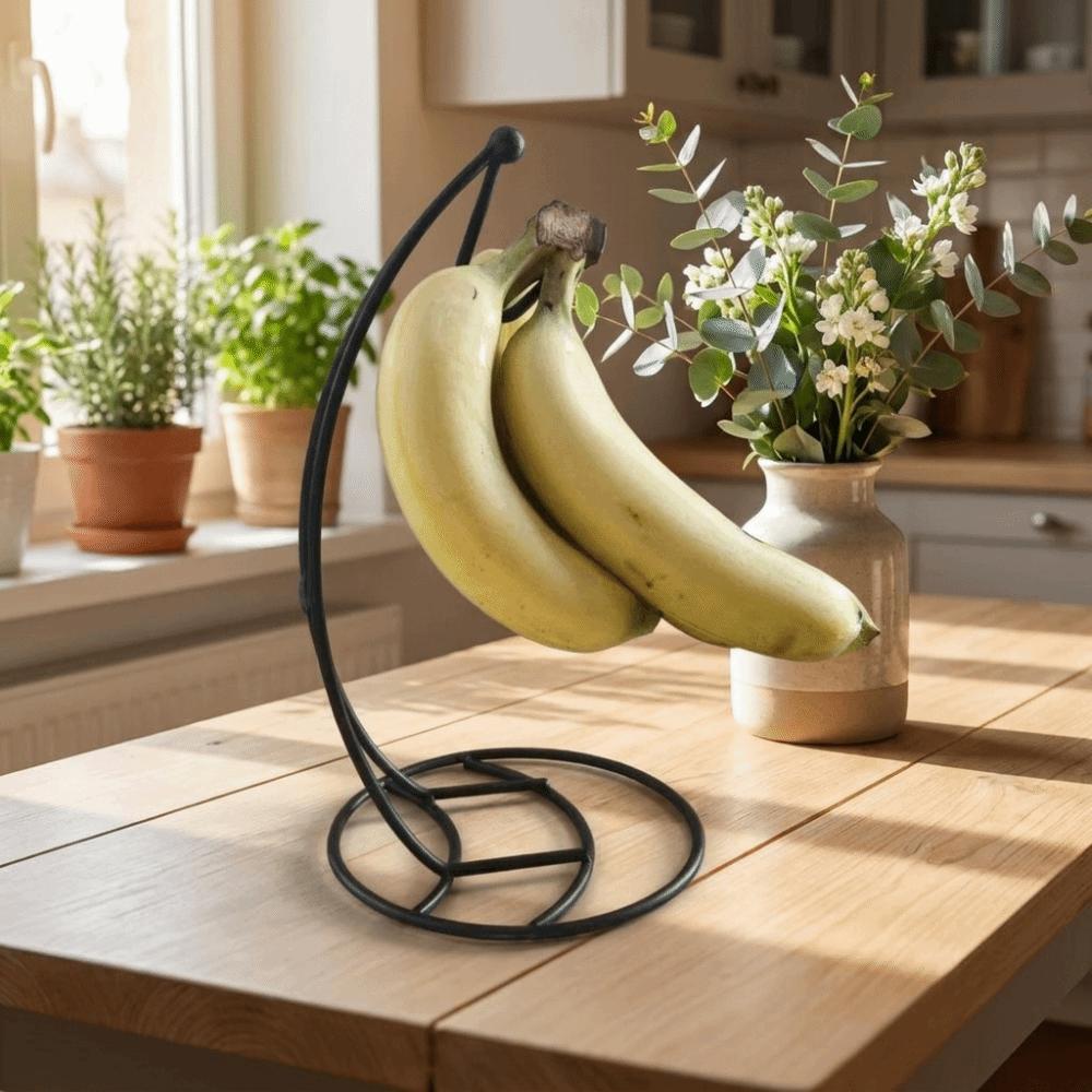 with Base Metal Banana Rack Stable Stand Fruit Display Hanger Creative Banana Holder  Living Room