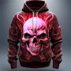 New Trend Skull Tie-dye Hoodie Autumn And Winter Street Hip-hop Style Personality Sweatshirt Men's Super Loose Casual Pullover