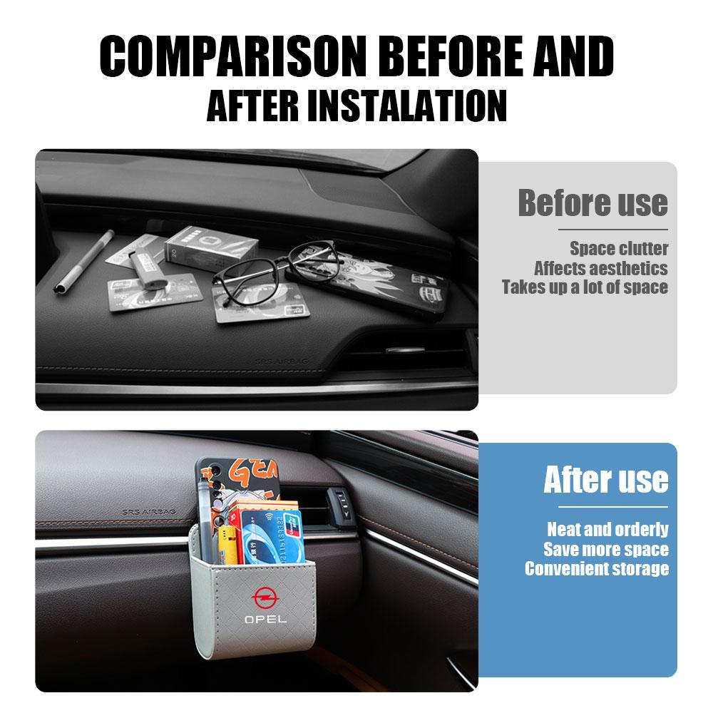 Car Emblem Air Outlet Hanging Storage Box Organizer Auto Accessories For Opel OPC Astra K J Vectra Corsa Zafira Insignia Mokka FG8