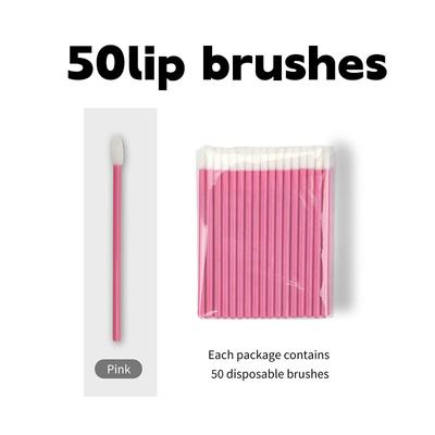 50 buc Perie de machiaj de unică folosință pentru ruj Baghete aplicatoare de machiaj Perii pentru buze Extensie portabilă Instrument cosmetic pentru frumusețe