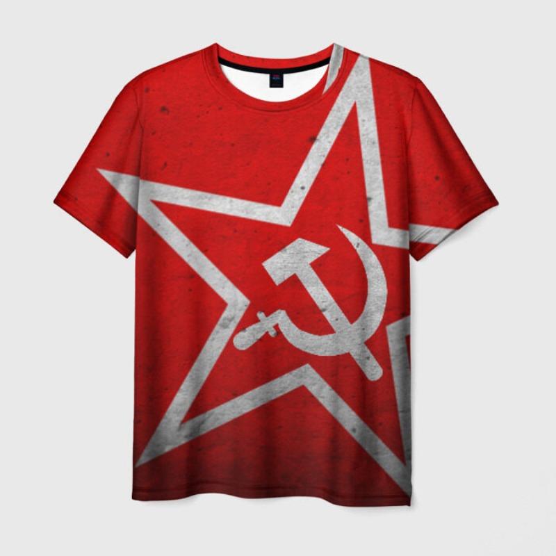 New Vintage CCCP Russian Men's 3D Printed T-Shirts Fashion USSR Soviet Union Pattern Short Sleeve Tee Shirt Street Tops Clothing