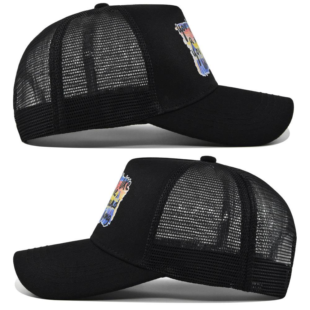 Summertime Printed Cap Letter Mesh Breathable Hat Women Men Baseball Cap Sunshade Outdoor Sports Cycling Travel Sun Hat Dad Hat