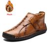 Fashion New Fashion Men Boots High Quality Split Leather Ankle Snow Boots Shoes Warm Fur Plush Winter Shoes Plus Size 38-48