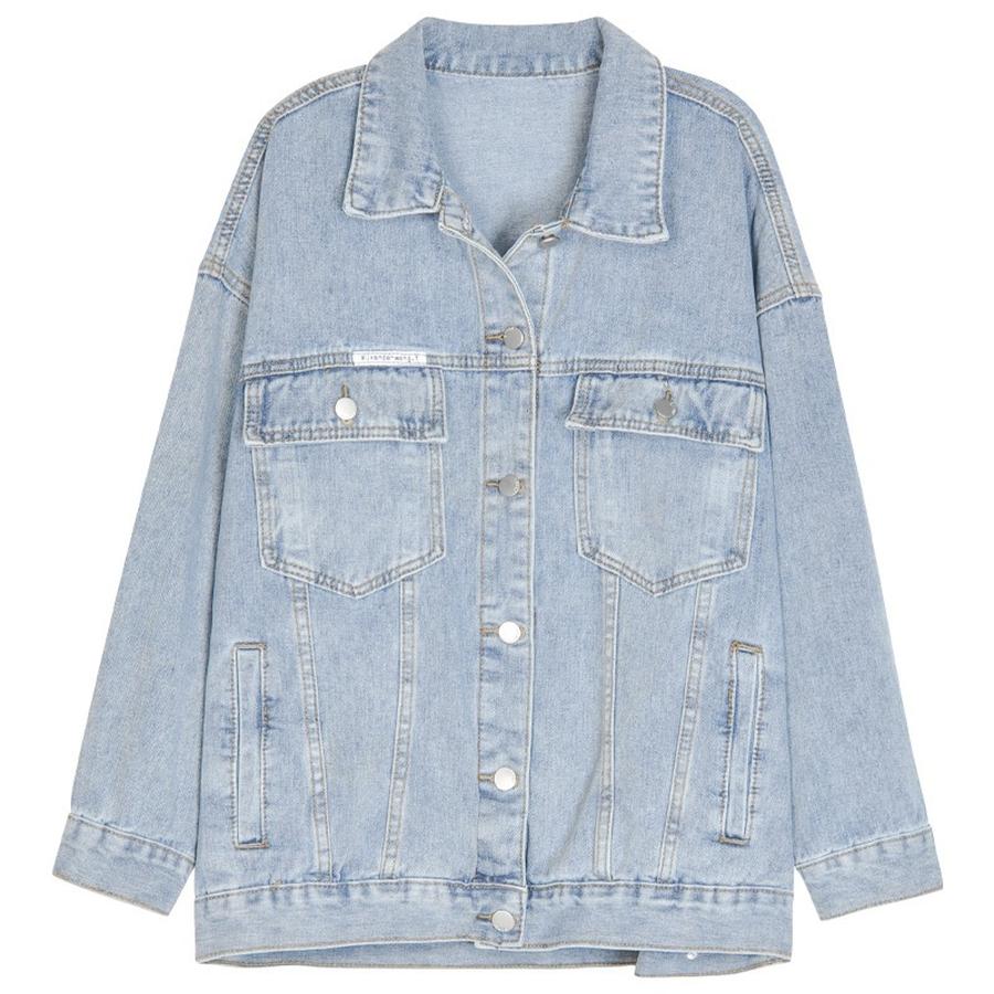 Autumn New Korean Style Loose Light Blue Jacket Loose Denim Jacket Women Top BF Style Lazy Style