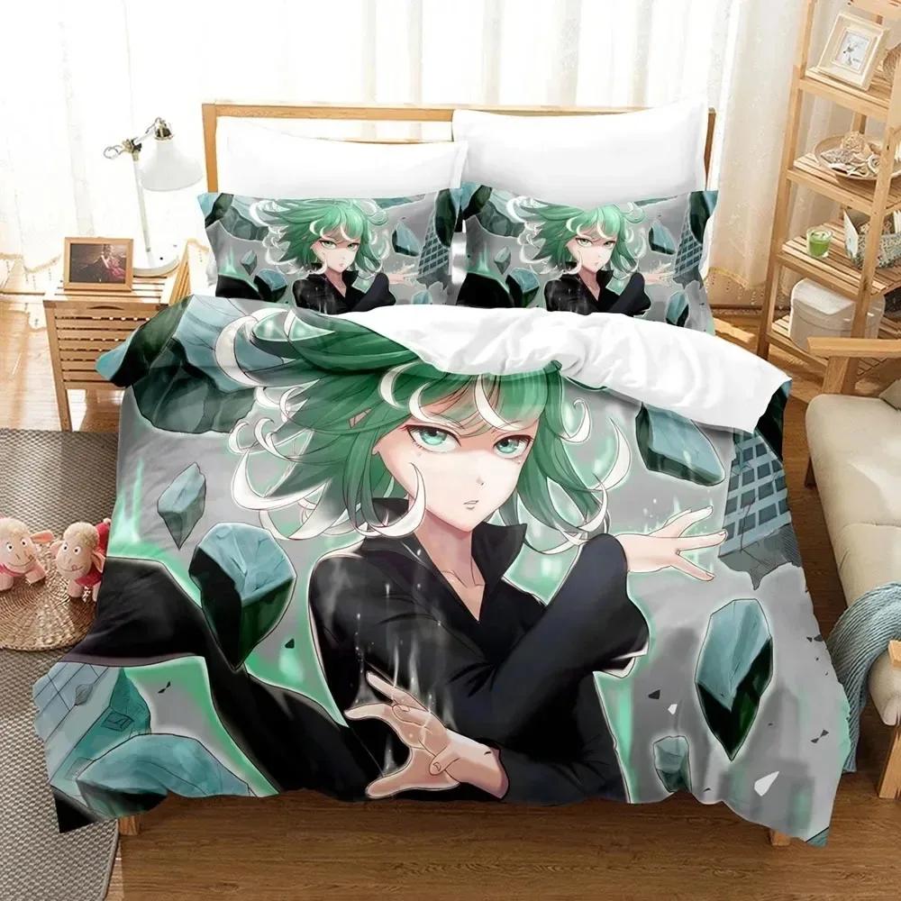 Anime One-Punch Man Saitama Bedding Set Boys Girls Twin Queen Size Duvet Cover Pillowcase Bed Kids Adult Home Textileextile