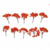 10st Röda Blommor Modellträd Modelljärnväg Diorama Trädgårdssceneri 4cm Blommande Träd Modell 3D Landskap Konstgjort Miniatyrträd
