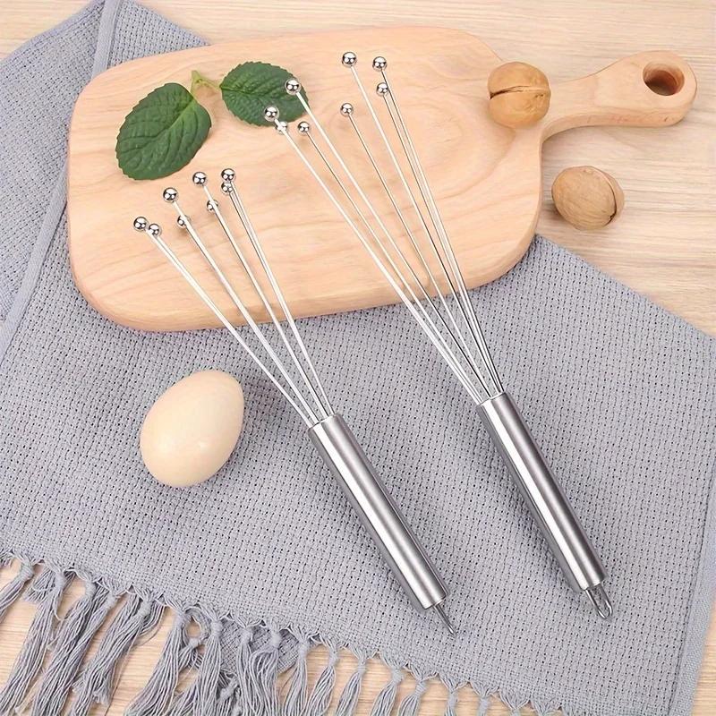 1pc Stainless Steel Ball Whisk Set Kitchen Whisk Wire Egg Whisk for Cooking Blending Whisking Beating Stirring Egg Baking Tool