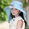 Children's  Outdoor Mountaineering Fishing Sun Hat With Large Solar Fan