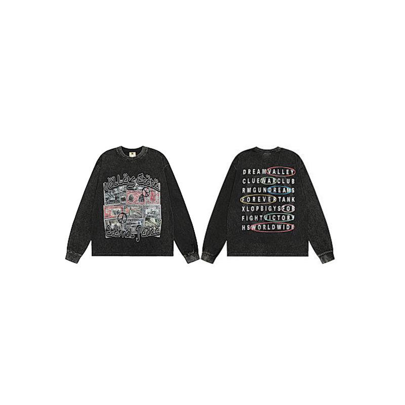 American Trendy Heavyweight Long-Sleeve Men's Autumn/Winter Loose Casual Pure Print Hoodie