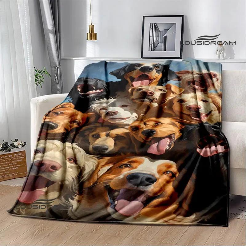3D Cute dog printed blanket Flannel Warm blankets Soft and comfortable blanket bed linings cubre cama Birthday Gift