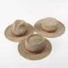 Cappello da Sole Estivo in Erba Marina Intrecciata, Punta con Cinturino in Pelle, Moda Europea Americana Nuova Esportazione