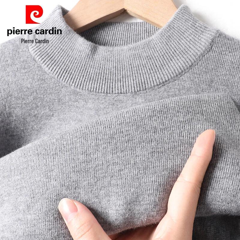 Pierre Cardin Men's Fleece-Lined Semi-High Collar Pullover Sweater