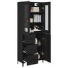 Highboard in Black Oak Look 69.5 x 34 x 180 cm Engineered Wood