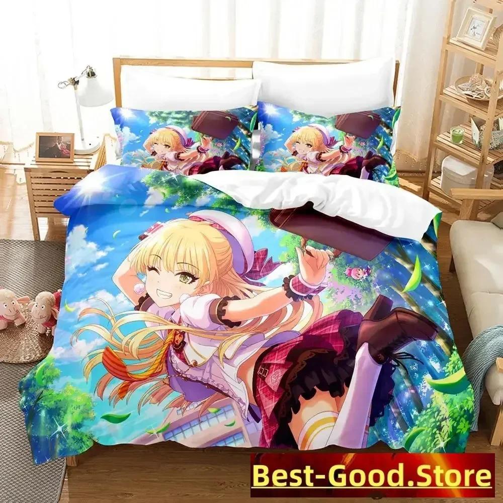

THE iDOLM@STER Cinderela Young Girls Starlight Stage Beding Set Printed Bed Linen Set With Pilowcase Bed Soft Duvet Cover Soft Single Double 120*200cm Single
