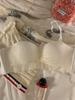 Half a cup gathered to show large, no steel ring, double breasts, anti-sagging sweet lace bra cover set