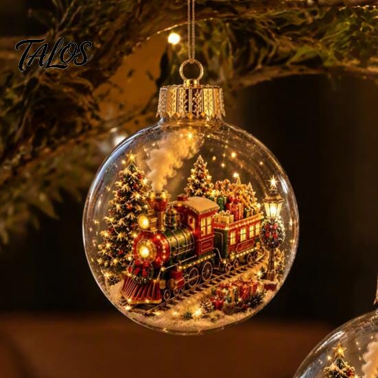 Kleine kerstcadeaus Transparante kerstballen, Acryl hangdecoratie met peperkoekhuisje Feestelijke huisaccenten Rendier Kerstman Boom Binnen