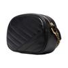 Tory Burch TB Kira Quilted Chain Strap Camera Bag Women Shoulder Bag Black Gold 90450-001