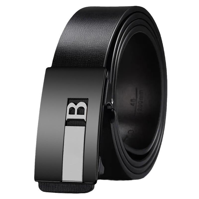 Men's Belt New Toothless Automatic Buckle Wear Genuine Leather Pure Cowhide Belt Casual Fashion Belt Men