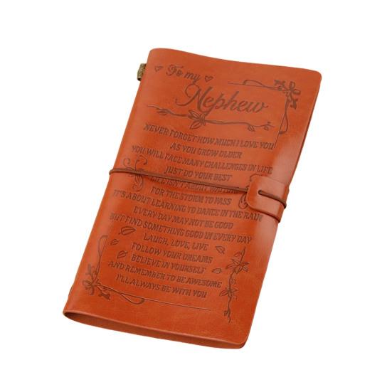 Journal Notebook Loose-Leaf Refillable Faux Leather Cover with Elastic Strap