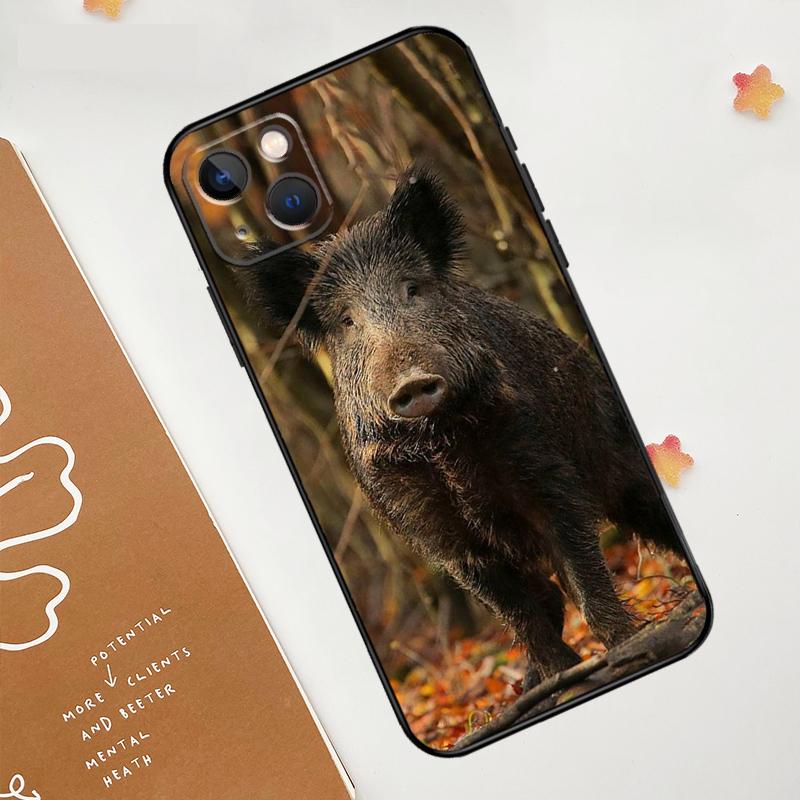 

Wild Boar Pig Brown Phone Case For iPhone 11 12 13 14 15 16 Pro Max Mini XS Max X XR Plus Cover Coque iPhone 16Pro MAX