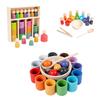 Wooden Baby Color Matching Toy With Classification Cup For Early Education Development
