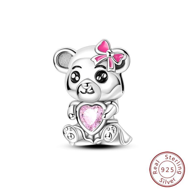 Fashion Copper Vacation Surfing Cats Cute Pink Rabbit Animal Charms Pendants Fit Qikaola Bracelets Fine Diy Jewelry